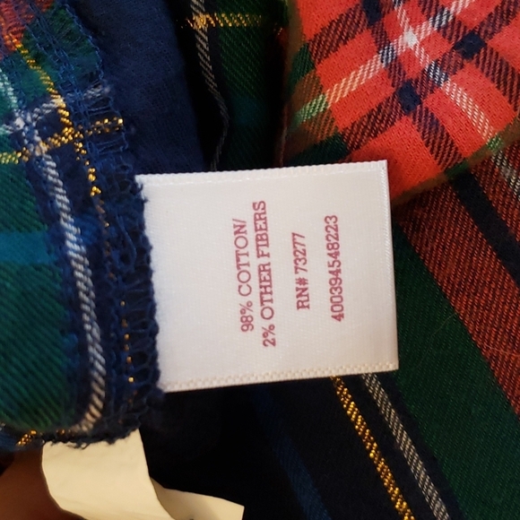 SO Perfect Shirt in Blue and Red Plaid with Golden Metallic Thread Size XS - Picture 5 of 8